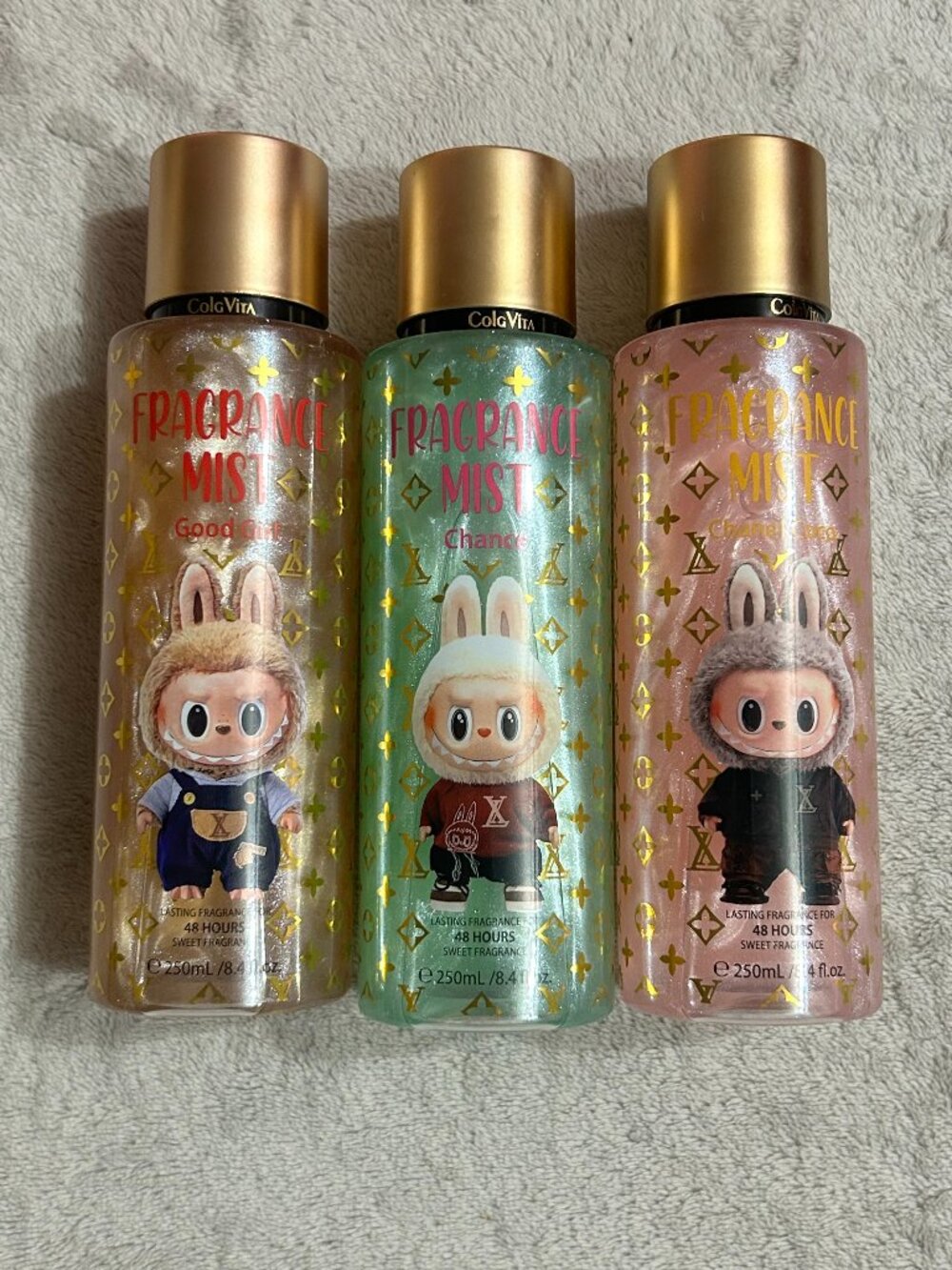 Labubu Inspired Shimmer Fragrance Mist Set - Body Spray Trio 250ml